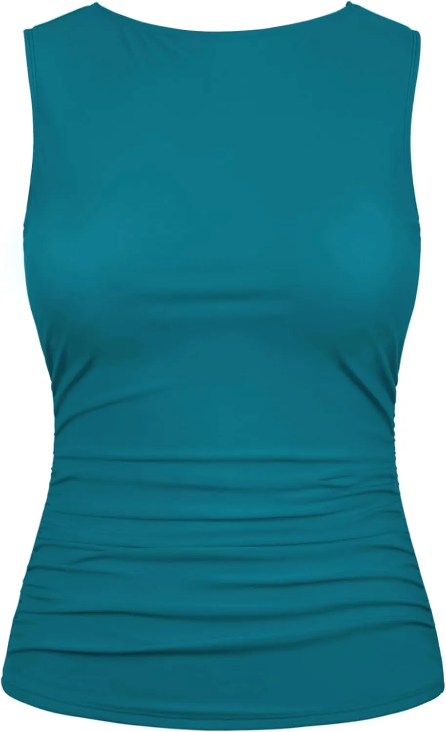 Firpearl Women's High Neck Underwire Tankini Tops Tummy Control Bathing Suit Top Modest Swim Tank Top Only