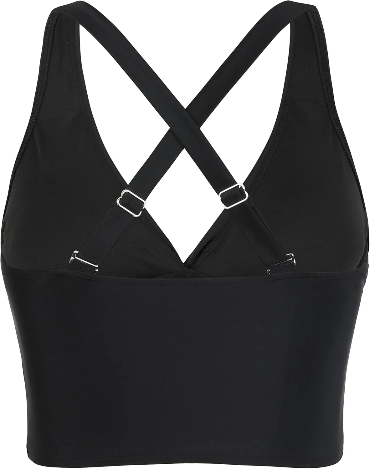 Firpearl Women's Underwire Bikini Tops Only - Longline Swimsuit Top Criss Cross Push Up Swim Crop Top 2025