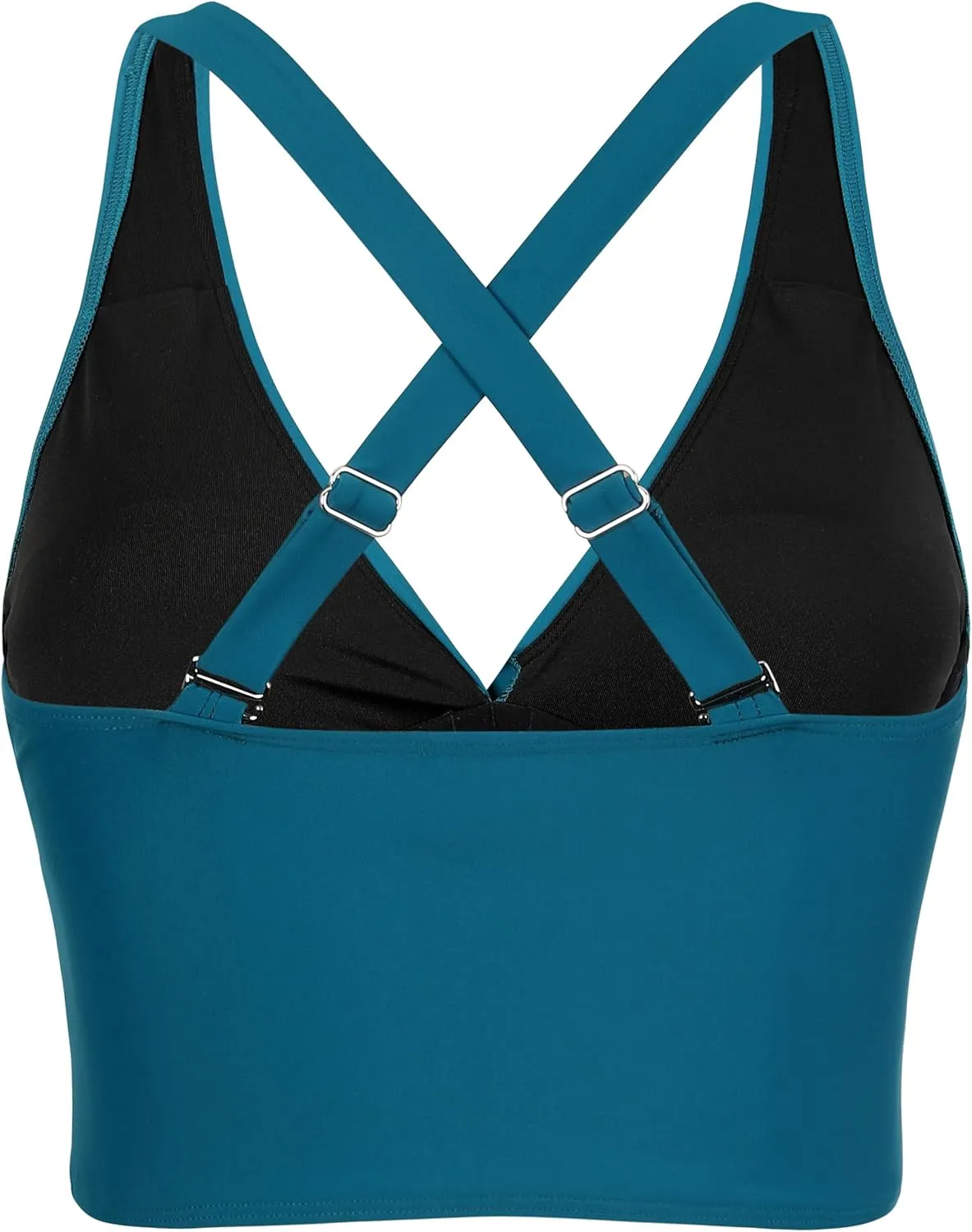 Firpearl Women's Underwire Bikini Tops Only - Longline Swimsuit Top Criss Cross Push Up Swim Crop Top 2025