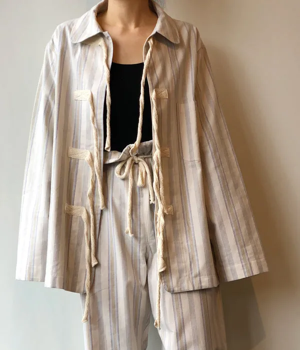 FUMIKA_UCHIDA/Striped Flannel/PAJAMA TOP(KINARI)
