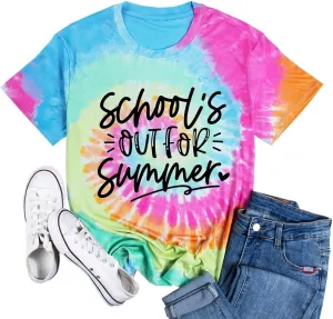FYAPHION Last Day of School Teacher Shirt Womens Schools Out for Summer T-Shirt Teacher Appreciation Gift