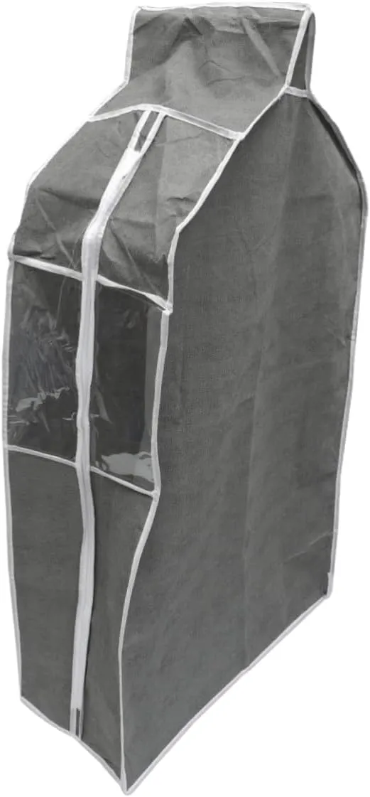 Hanging Clothes Bag Grey Garment Storage Cover for Home Use for Suits Shirts and Coats and Dustproof Clothing Protectors