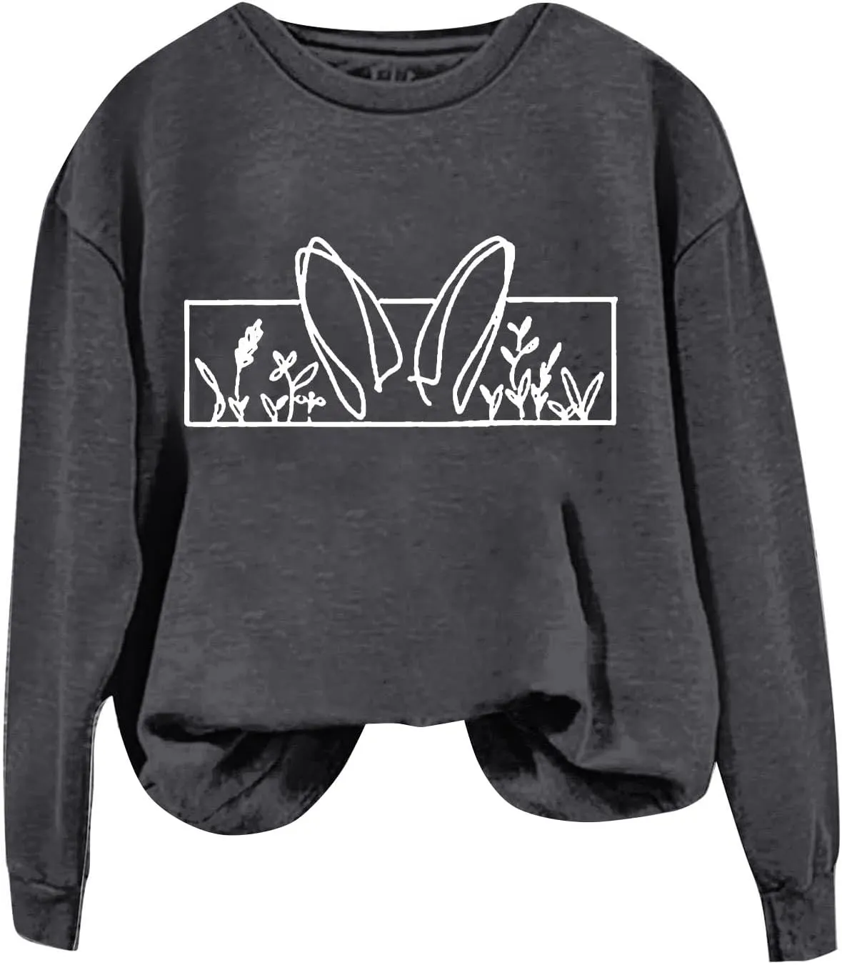 Happy Easter Sweatshirt for Women Cute Bunny Rabbit Graphic Crew Neck Sweat Shirts Trendy Easter Gifts Festival Tops