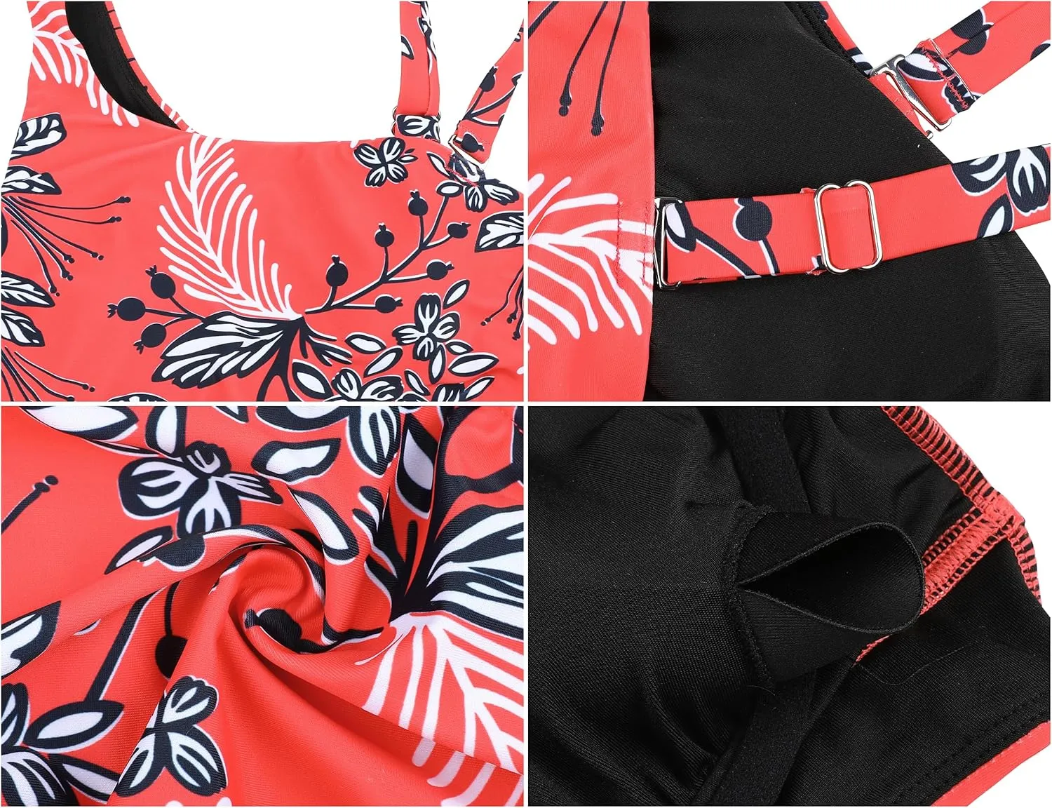 Hilor Women's Underwire Bikini Top One Shoulder Swimsuits Push Up Bathing Suit Top Cropped Tankini Tops Only