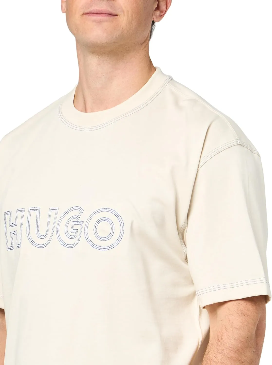 HUGO Men's Outline Logo Cotton T-Shirt