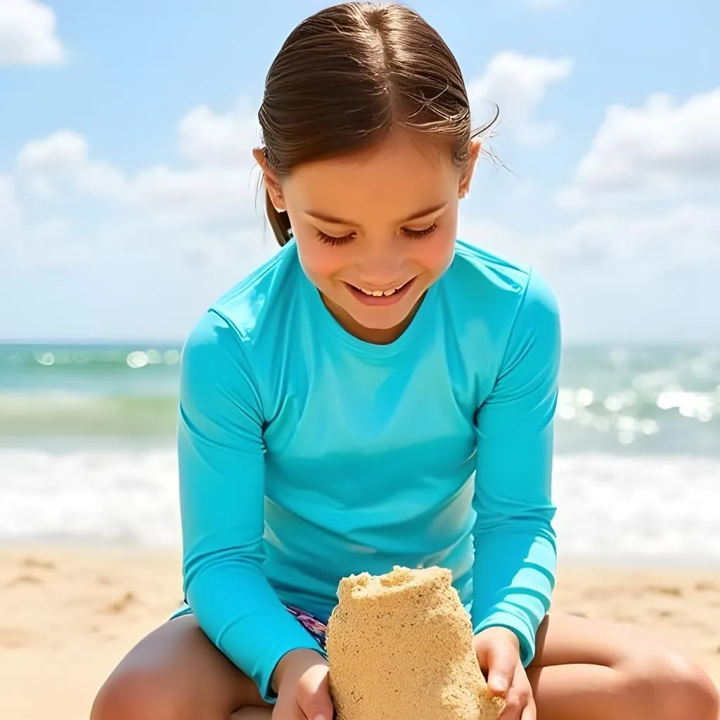 INGEAR Girls Long Sleeve Rash Guard Swim Shirt Outdoor Sports Shirt Lightweight Athletic Tee Protective Quick Dry