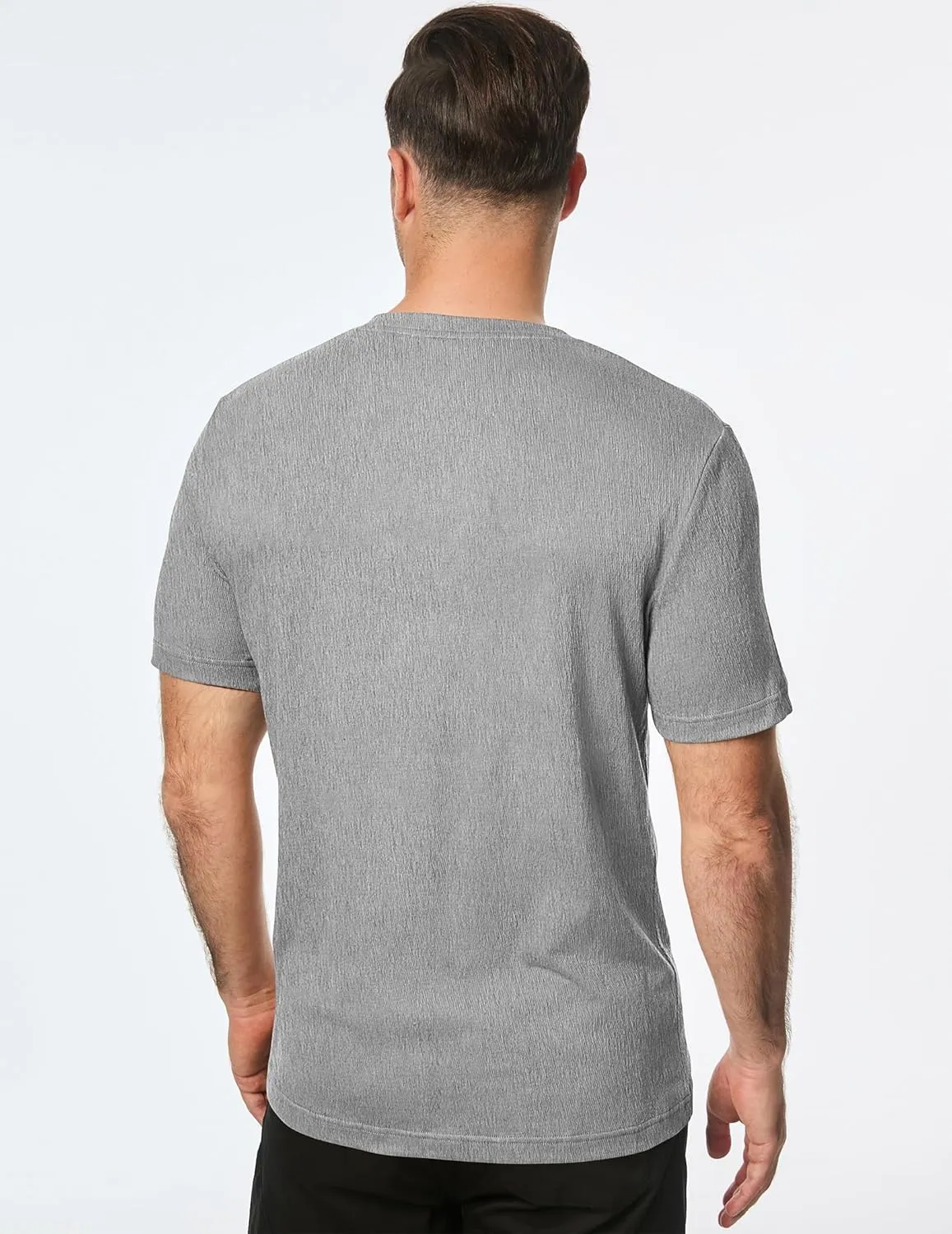 JMIERR Mens T-Shirt Short Sleeve Muscle Textured Knit Crewneck Slim T Shirt Gym Workout Athletic Tee Shirts
