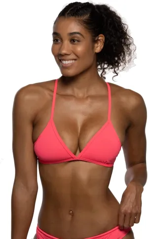 JOLYN Triangle Tie-Back Athletic Bikini Top for Competitive Swimming, Lifeguarding, Medium Coverage Women's Swimsuit Top