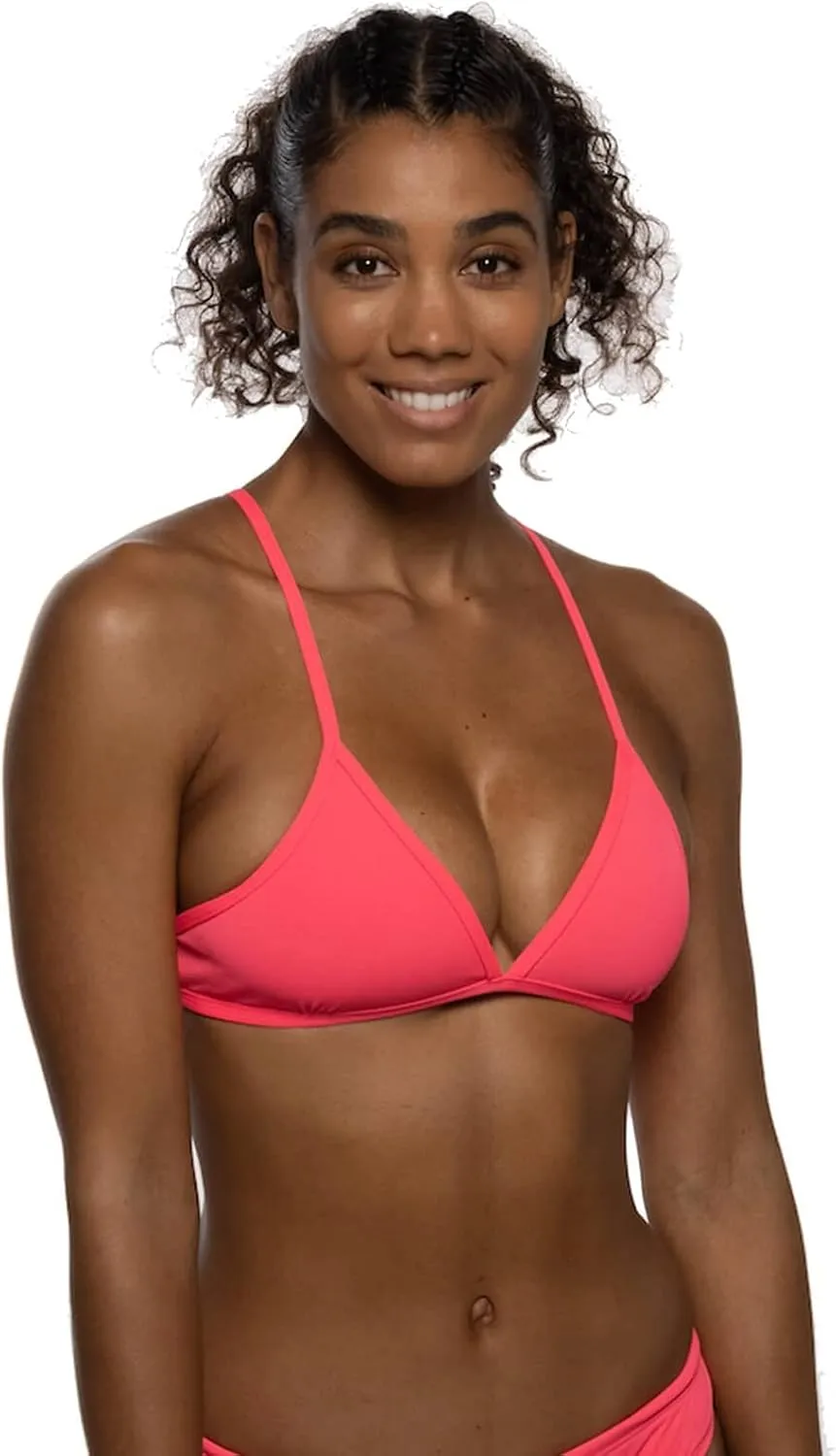 JOLYN Triangle Tie-Back Athletic Bikini Top for Competitive Swimming, Lifeguarding, Medium Coverage Women's Swimsuit Top
