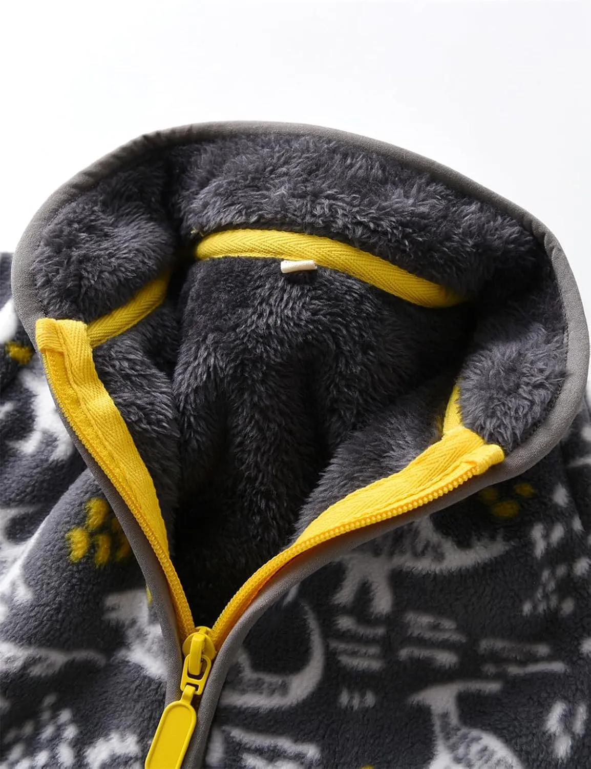 Kids Printed Polar Fleece Jacket Toddler Baby Boys Girls Autumn Winter Warm Sherpa Lining Outerwear Soft Lightweight