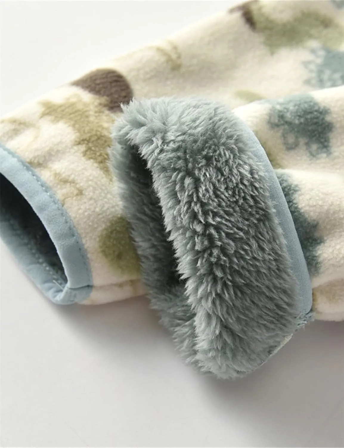 Kids Printed Polar Fleece Jacket Toddler Baby Boys Girls Autumn Winter Warm Sherpa Lining Outerwear Soft Lightweight