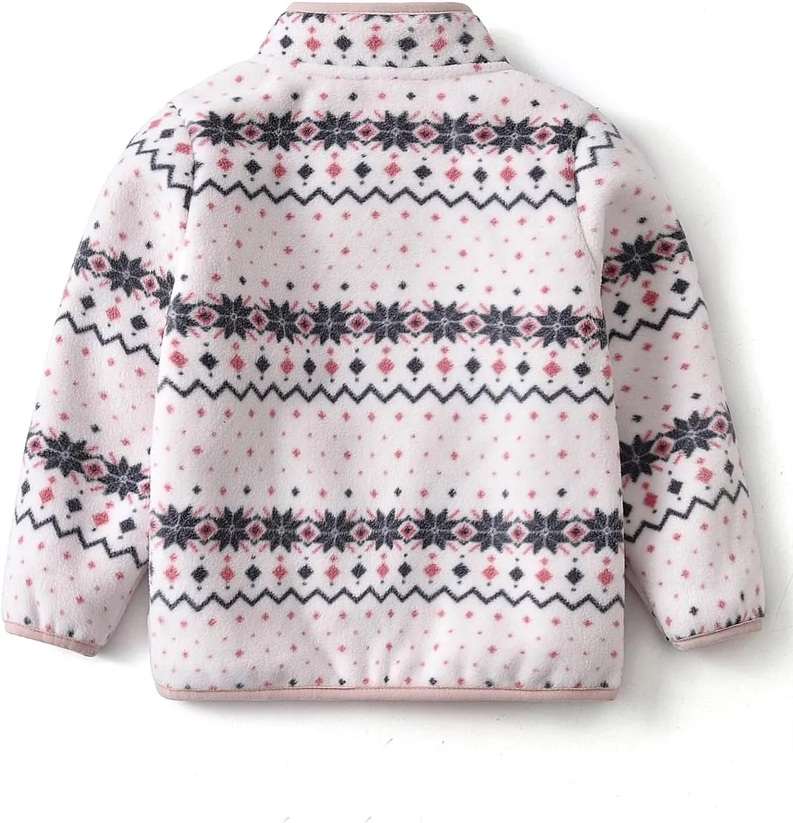 Kids Printed Polar Fleece Jacket Toddler Baby Boys Girls Autumn Winter Warm Sherpa Lining Outerwear Soft Lightweight