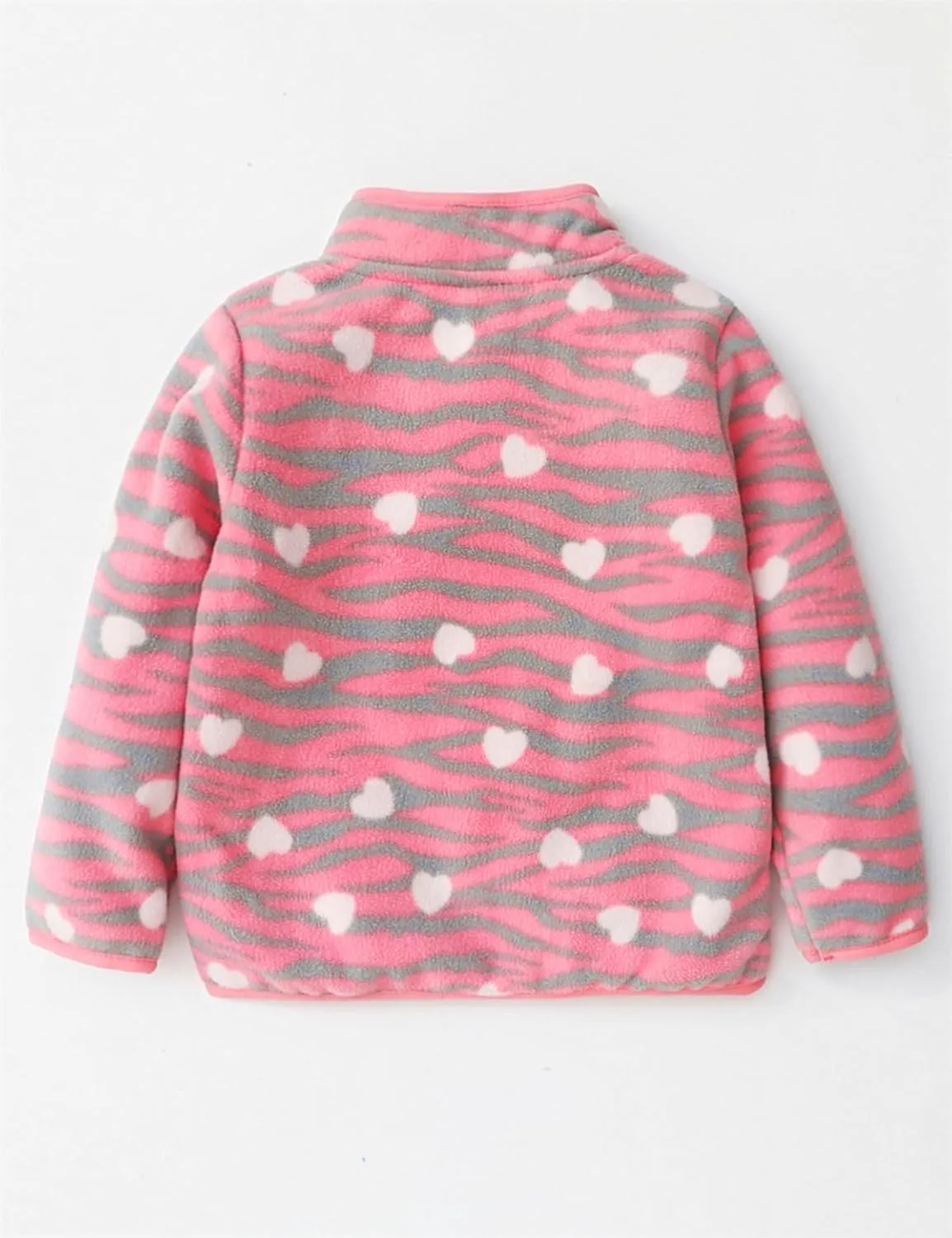 Kids Printed Polar Fleece Jacket Toddler Baby Boys Girls Autumn Winter Warm Sherpa Lining Outerwear Soft Lightweight