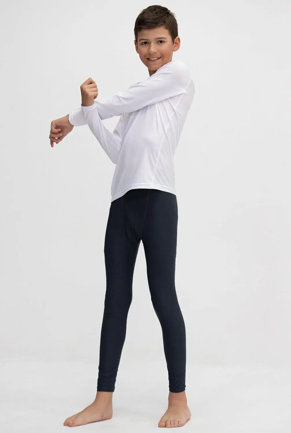 KISTA 3 Pack Kid's & Boy's Cool Dry Long Sleeve Compression Shirts, Athletic Workout Shirt, Sports Base Layer T-Shirt