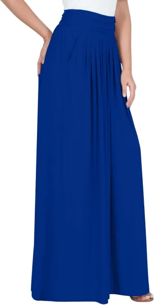 KOH KOH Womens Long Flowy Cute Modest High Waist Floor Length Pockets Maxi Skirt