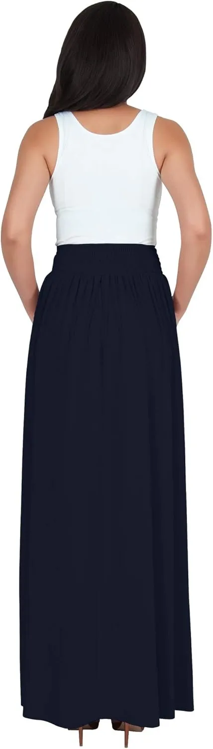 KOH KOH Womens Long Flowy Cute Modest High Waist Floor Length Pockets Maxi Skirt