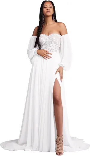 Lace Appliques V Neck Long Boho Bride Dress with Train Beach Mermaid Wedding Dresses for Bride 2025