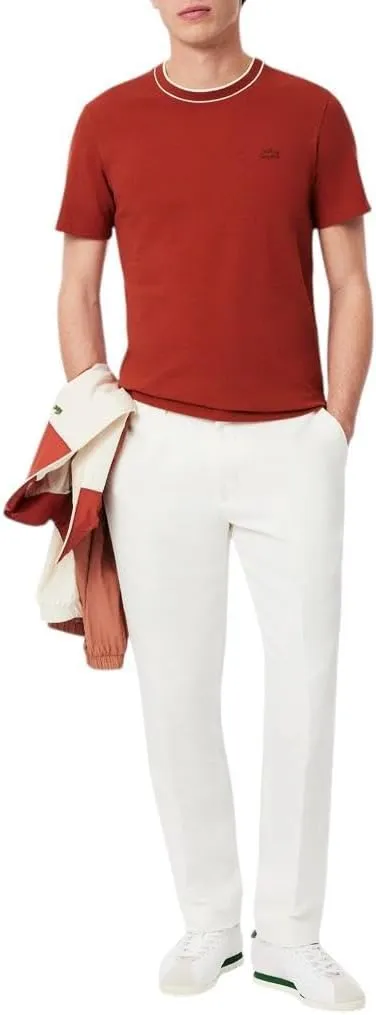 Lacoste Men's Piqu Stripe Collar T-Shirt