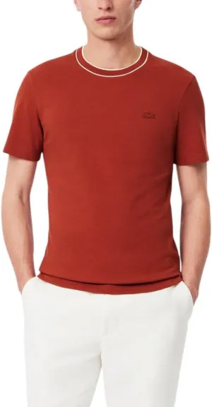 Lacoste Men's Piqu Stripe Collar T-Shirt