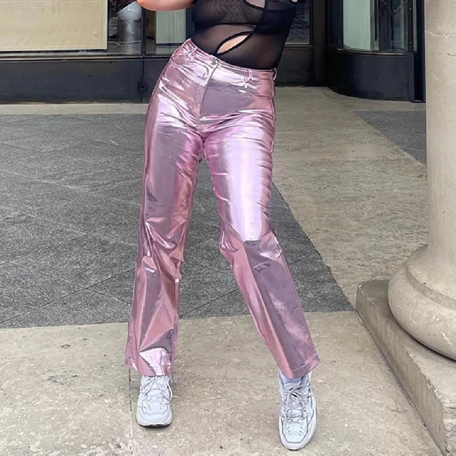 Leather Pants Women Wide Leg Oversized High Rise Stacked Faux Leather Pants Styling Skinny Petite Leather Joggers