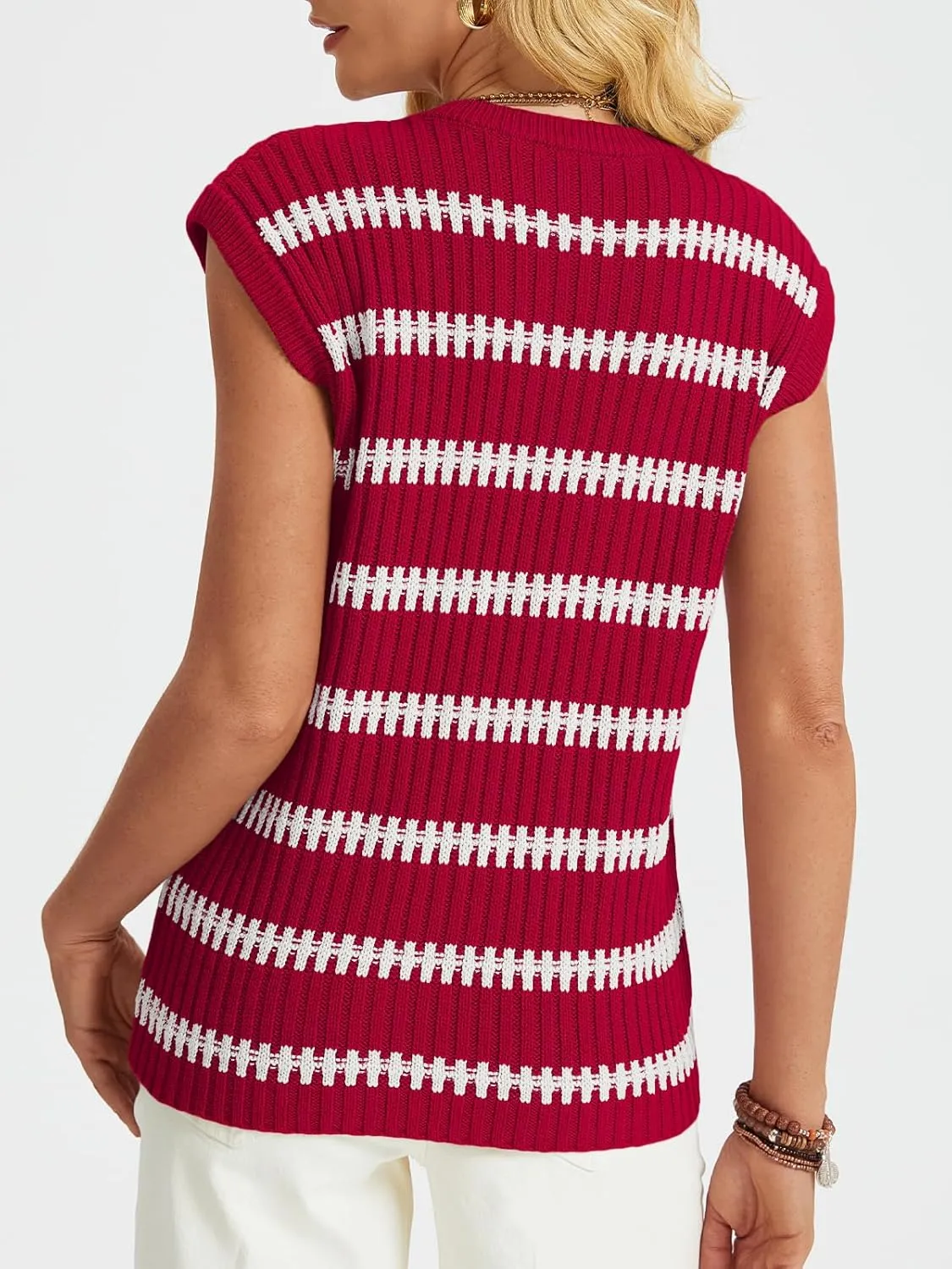 LILLUSORY Women's Summer Sweater Cap Sleeve Tops Sleeveless Tanks Knit Vest Spring Trendy Outfits 2025