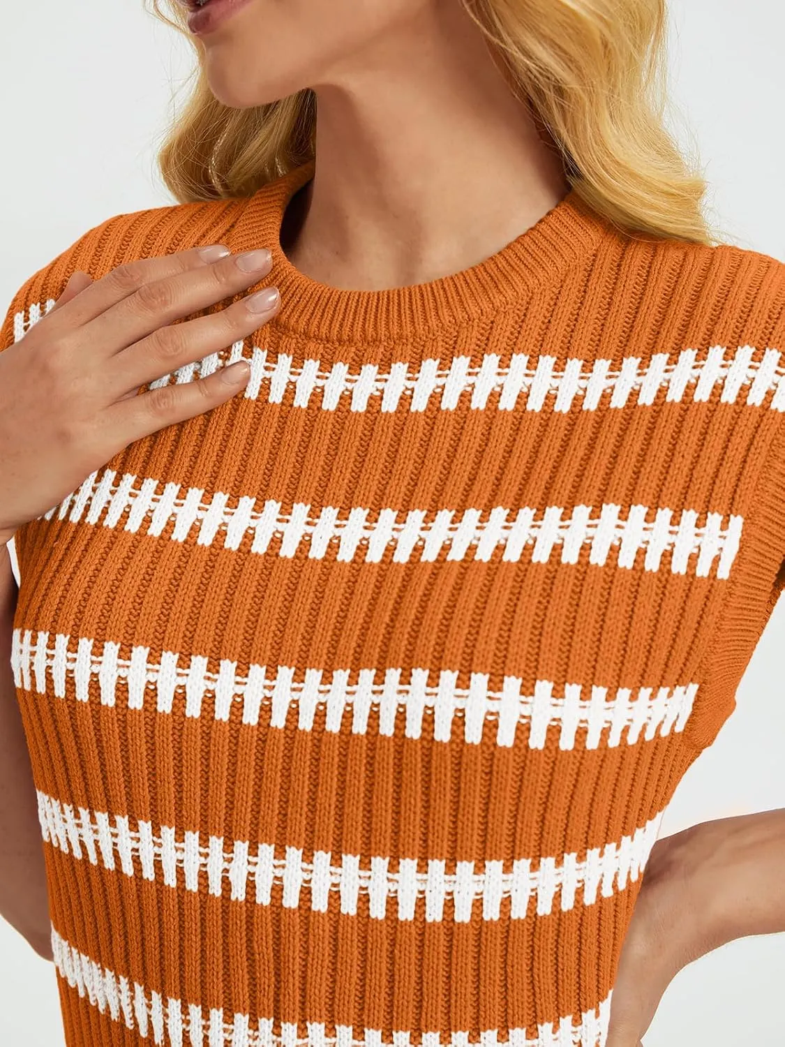 LILLUSORY Women's Summer Sweater Cap Sleeve Tops Sleeveless Tanks Knit Vest Spring Trendy Outfits 2025
