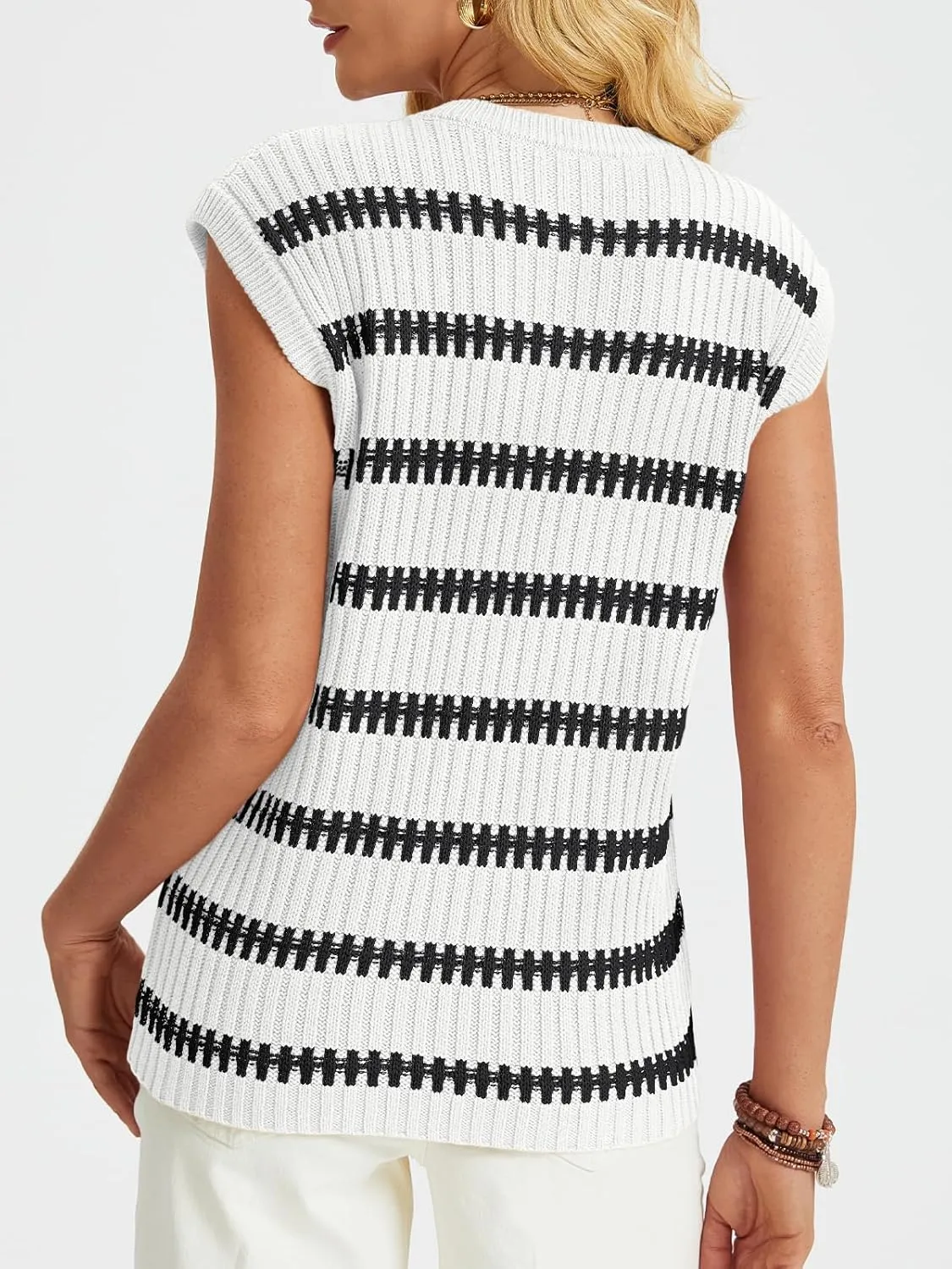 LILLUSORY Women's Summer Sweater Cap Sleeve Tops Sleeveless Tanks Knit Vest Spring Trendy Outfits 2025