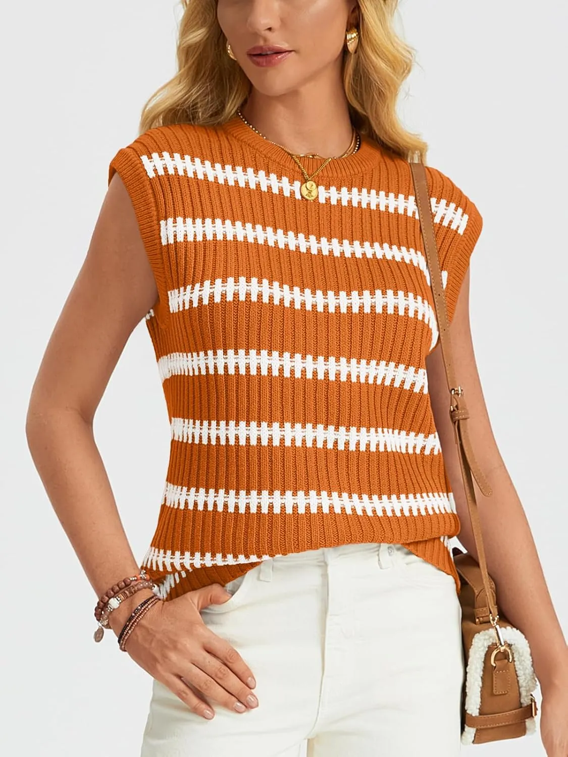 LILLUSORY Women's Summer Sweater Cap Sleeve Tops Sleeveless Tanks Knit Vest Spring Trendy Outfits 2025