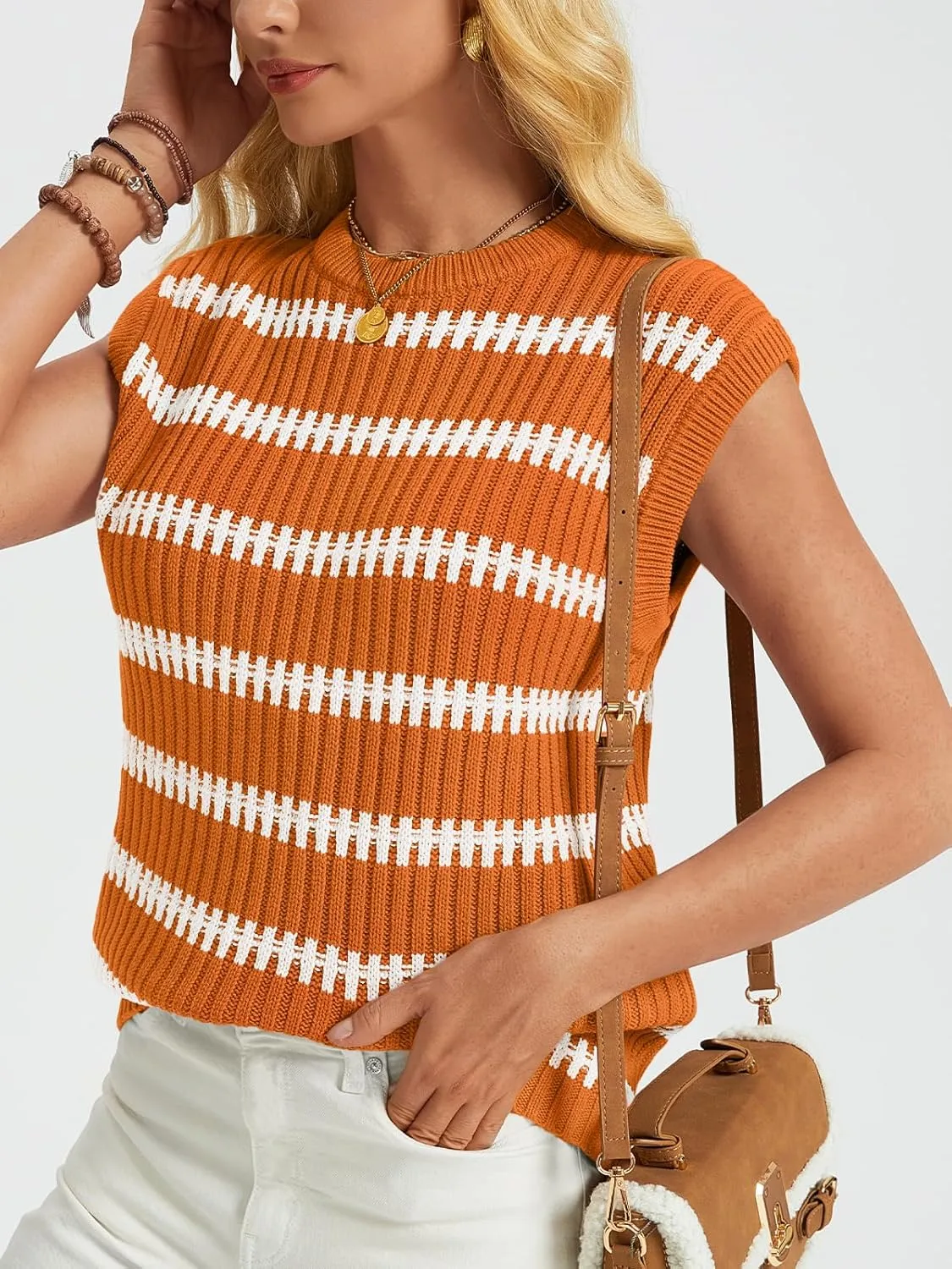 LILLUSORY Women's Summer Sweater Cap Sleeve Tops Sleeveless Tanks Knit Vest Spring Trendy Outfits 2025