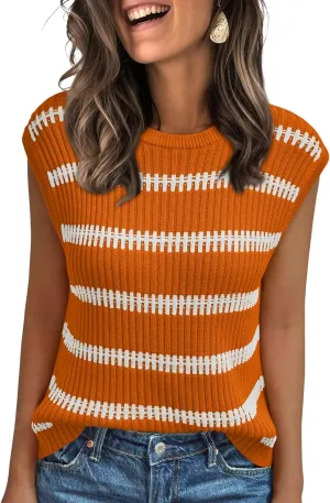 LILLUSORY Women's Summer Sweater Cap Sleeve Tops Sleeveless Tanks Knit Vest Spring Trendy Outfits 2025