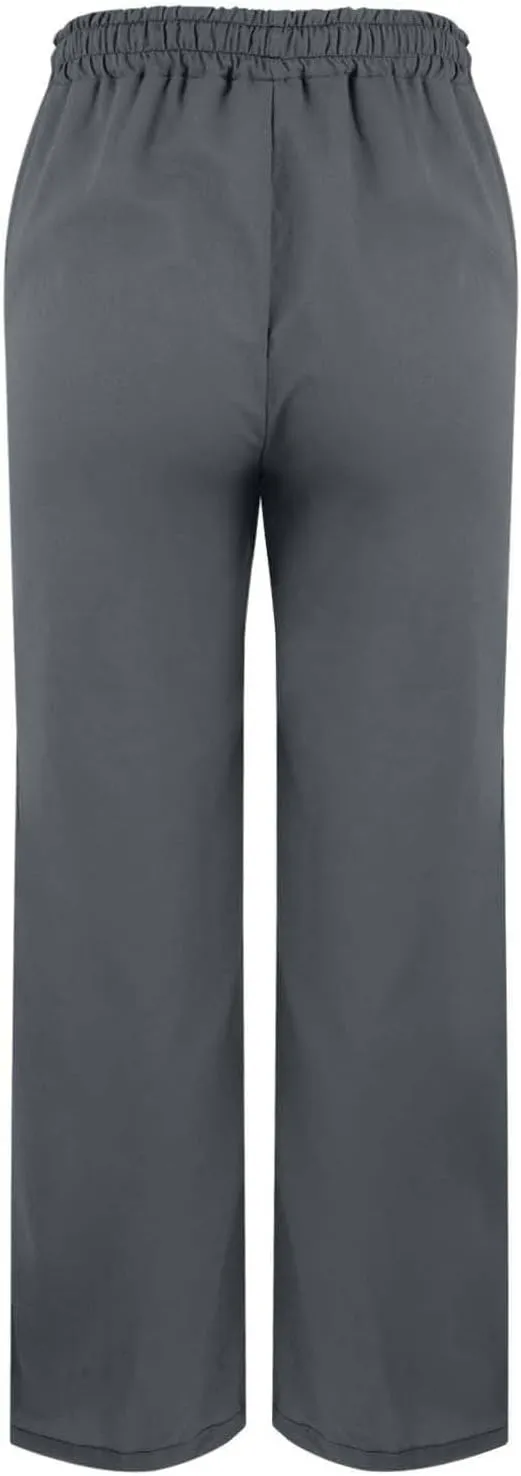 Linen Pants Women Summer Elastic Waist Pants Straight Leg Pants Lounge Beach Trousers with Pockets