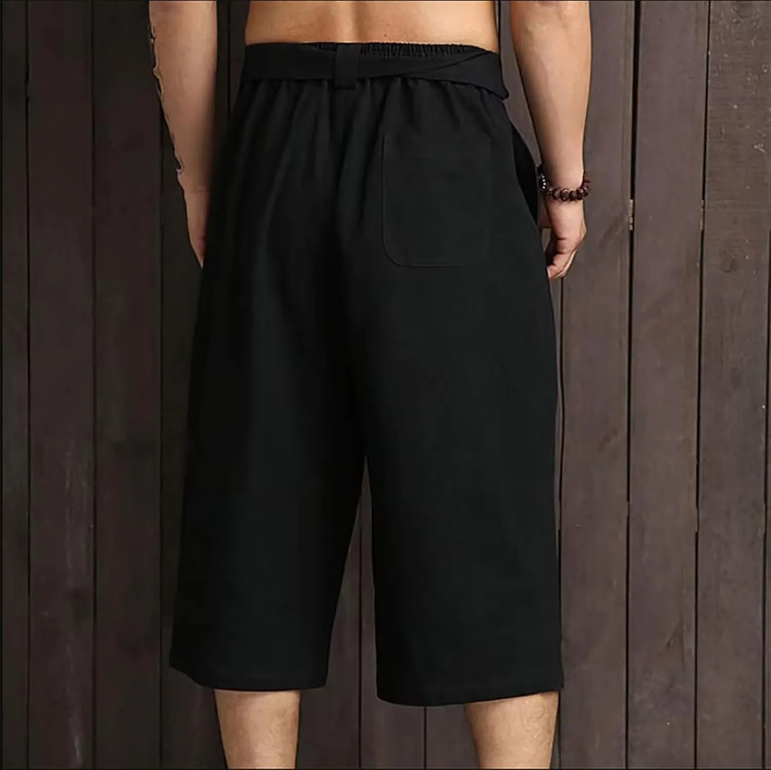 Linen Shorts Men, Japanese Kimono Traditional Pants Asian Clothing, Casual, Loose, Male, Japanese Style