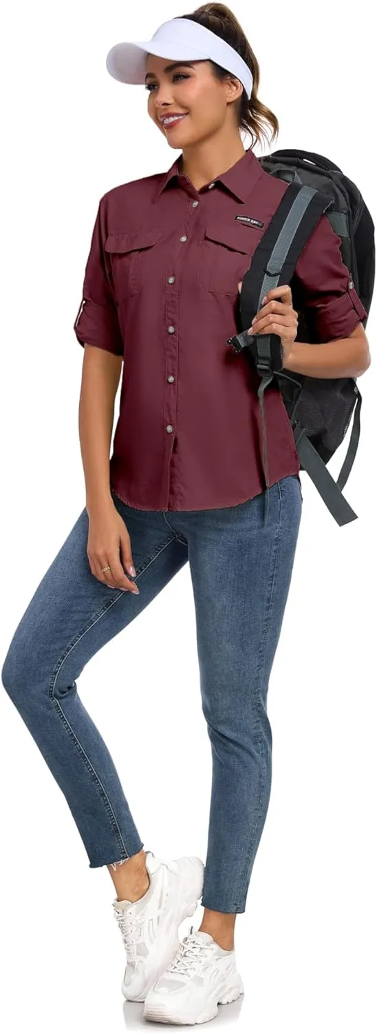 Little Donkey Andy Women's UPF 50  UV Protection Shirt, Long Sleeve Fishing Shirt, Breathable and Fast Dry