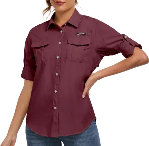 Little Donkey Andy Women's UPF 50  UV Protection Shirt, Long Sleeve Fishing Shirt, Breathable and Fast Dry
