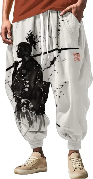 Loose Drop Crotch Trousers Street Feel Casual Sweatpants Funky Printed Plus Size Trousers Hammer Pants Trousers