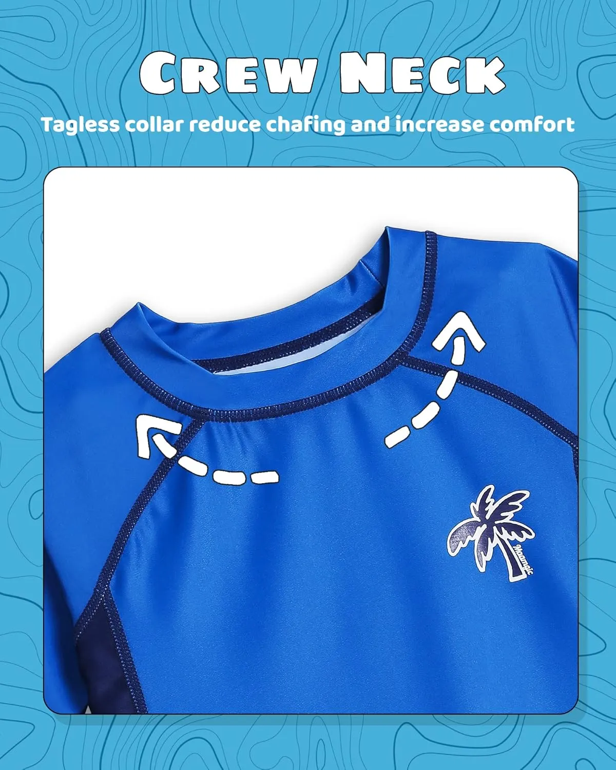maamgic Boys' UPF 50  Long Sleeve Rashguard Kids UV Sun Protection Swim Shirts Toddler Athletic Swimwear Surf Tops Quick Dry
