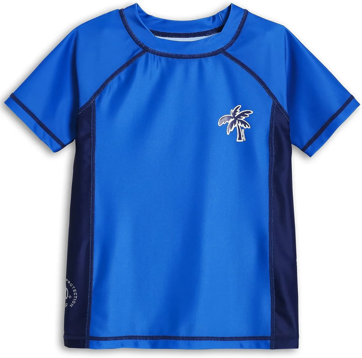 maamgic Boys' UPF 50  Long Sleeve Rashguard Kids UV Sun Protection Swim Shirts Toddler Athletic Swimwear Surf Tops Quick Dry