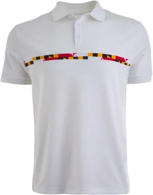 Maryland Flag Printed Golf Short-Sleeve Polo Shirt