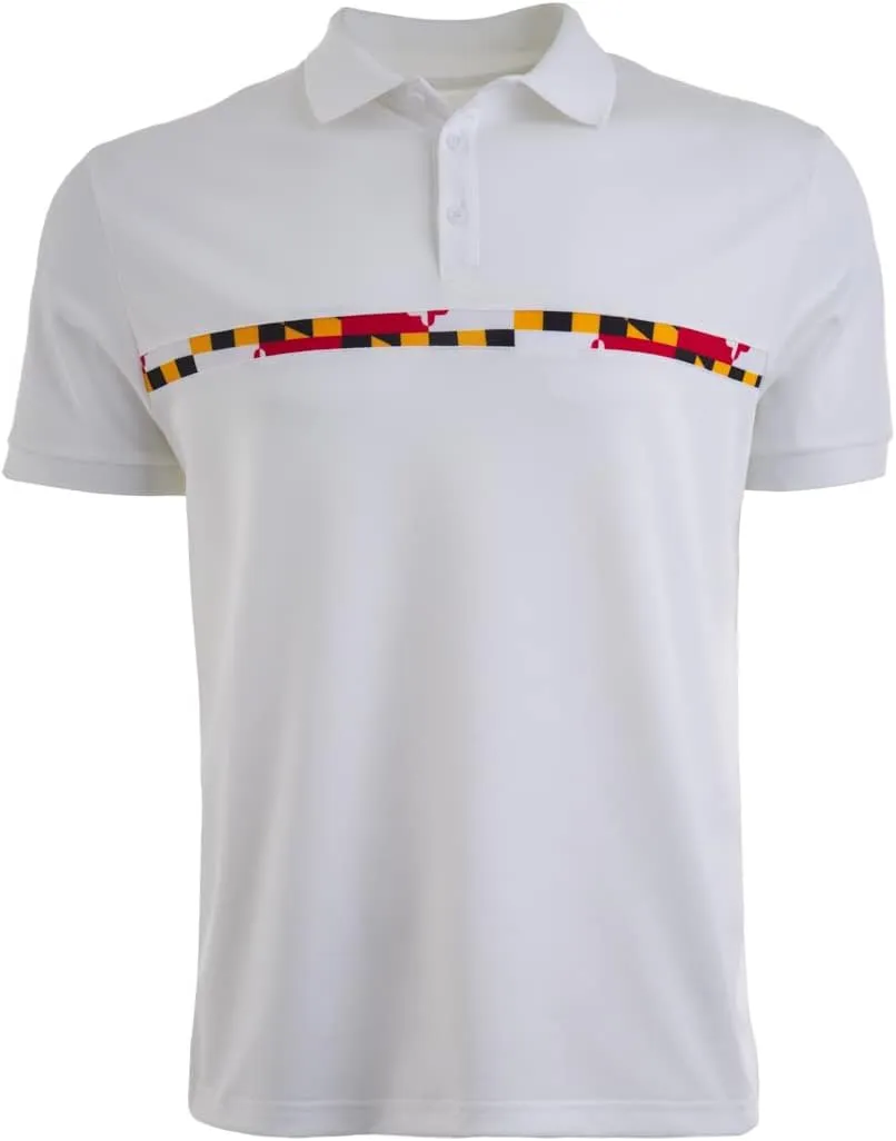 Maryland Flag Printed Golf Short-Sleeve Polo Shirt