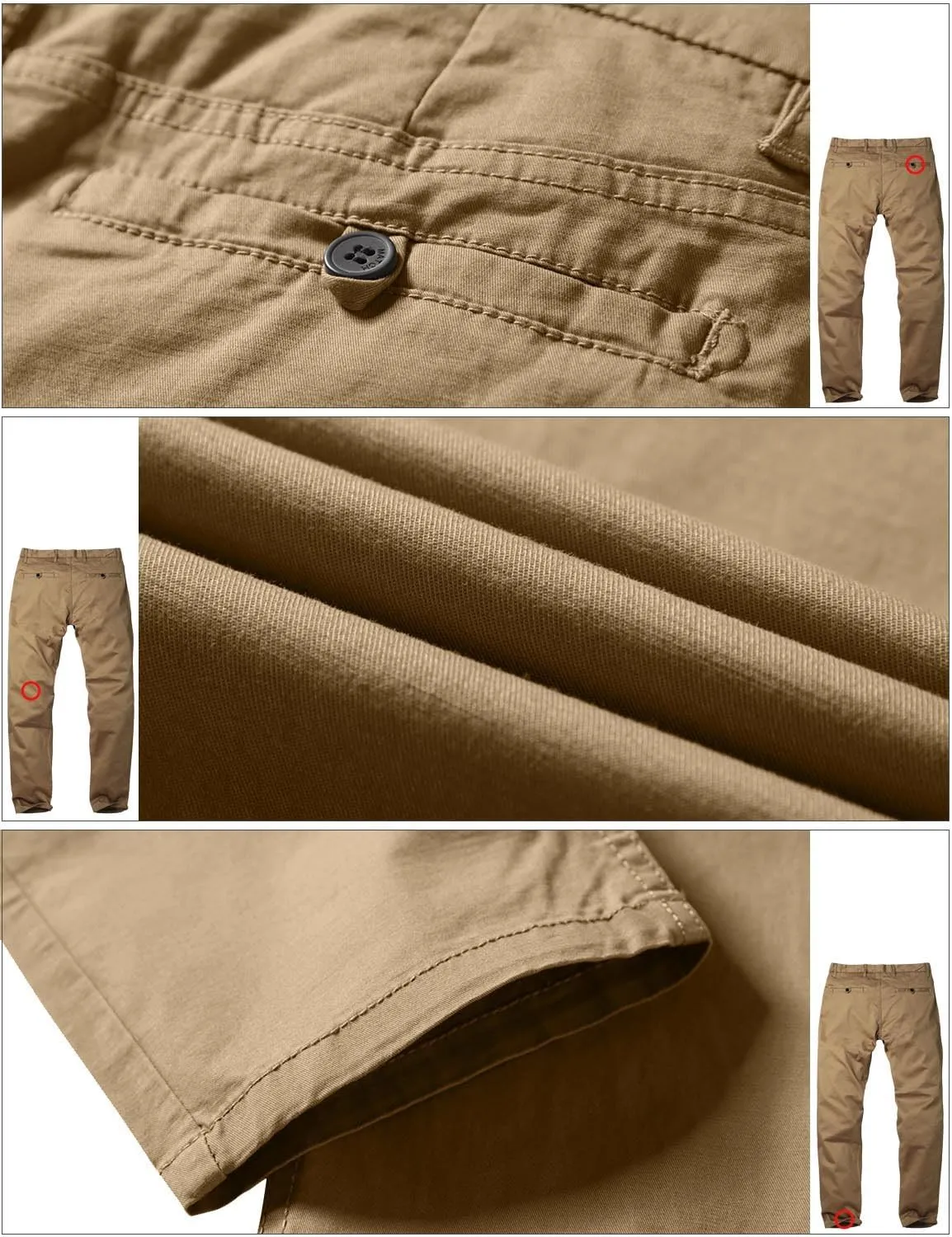 Match Men's Slim Tapered Stretchy Casual Pants #8105