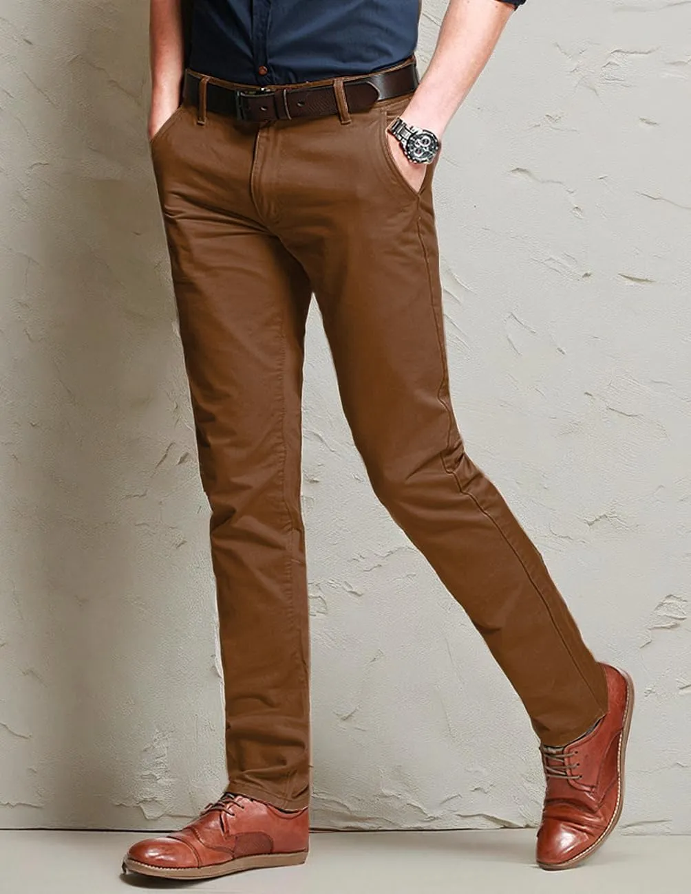 Match Men's Slim Tapered Stretchy Casual Pants #8105