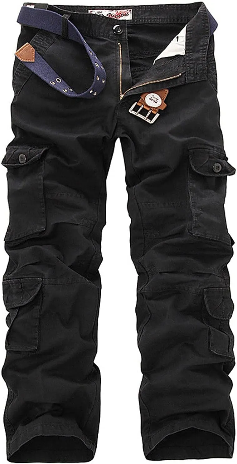 Men Work Pants - Heavy Duty Safety Combat Cargo Pants - Multi Pockets - Knee Pad Pockets - Durable Workwear