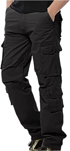 Men Work Pants - Heavy Duty Safety Combat Cargo Pants - Multi Pockets - Knee Pad Pockets - Durable Workwear