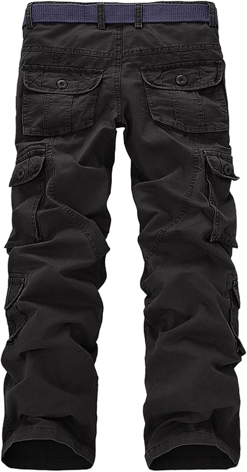 Men Work Pants - Heavy Duty Safety Combat Cargo Pants - Multi Pockets - Knee Pad Pockets - Durable Workwear