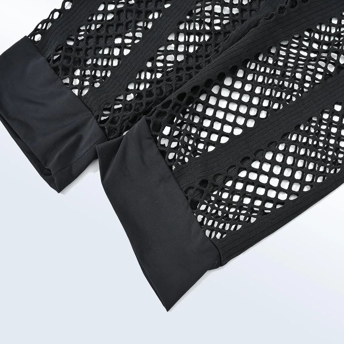 Men's Fishnet Pants Male See Through Bottoms Mesh Pants for Men