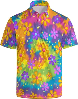 Men's Golf Shirts Funny Polo Shirt Moisture Wicking Golf Shirt Quick-Dry Polo Shirts Short Sleeve Funny Theme Outfits for Men