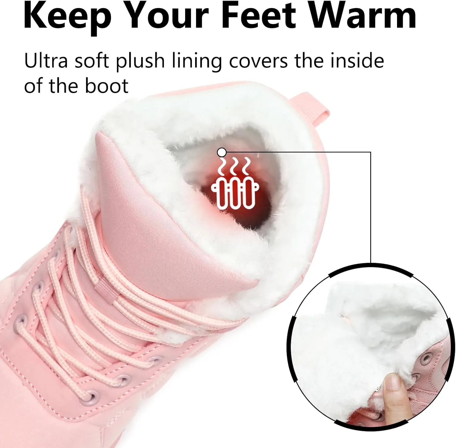 Mens Womens Snow Boots Winter Barefoot Shoes Warm Fur Lined Short Ankle Booties Outdoor Anti-Slip Wide Toe Box Walking Winter Shoes