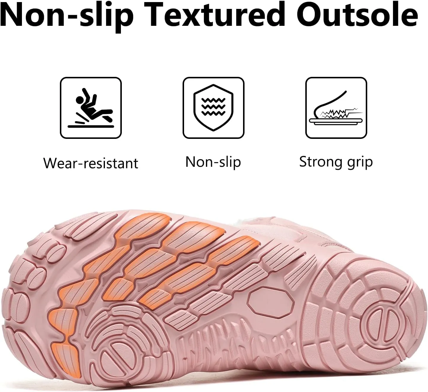 Mens Womens Snow Boots Winter Barefoot Shoes Warm Fur Lined Short Ankle Booties Outdoor Anti-Slip Wide Toe Box Walking Winter Shoes