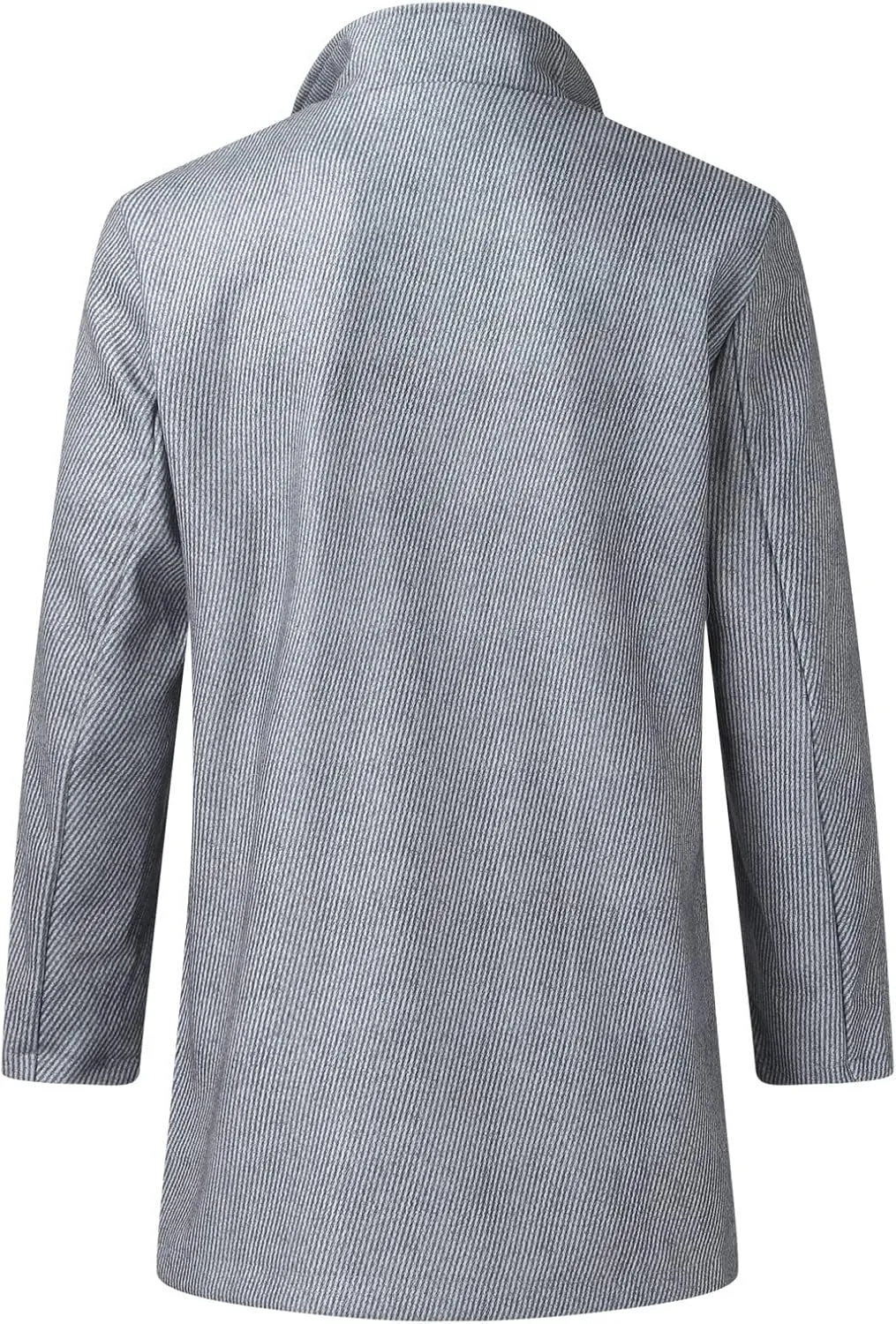 Mens Woolen Blend Jacket Double Breasted Trench Coat Lapel Mid Length Peacoat Winter Outerwear