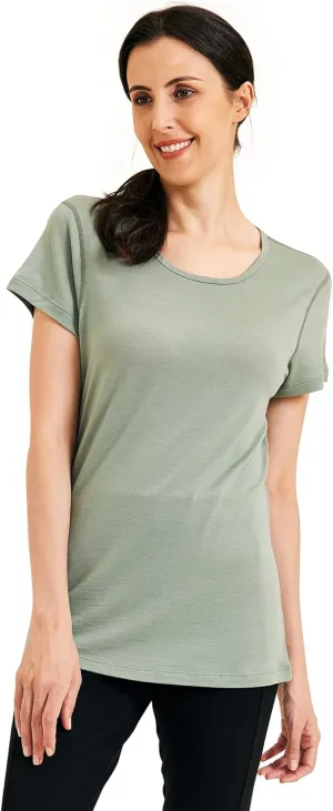 METARINO 100% Merino Wool T-Shirt Women,Short Sleeve Lightweight Crew Neck Base Layer Tee Shirt for Travel,Hiking